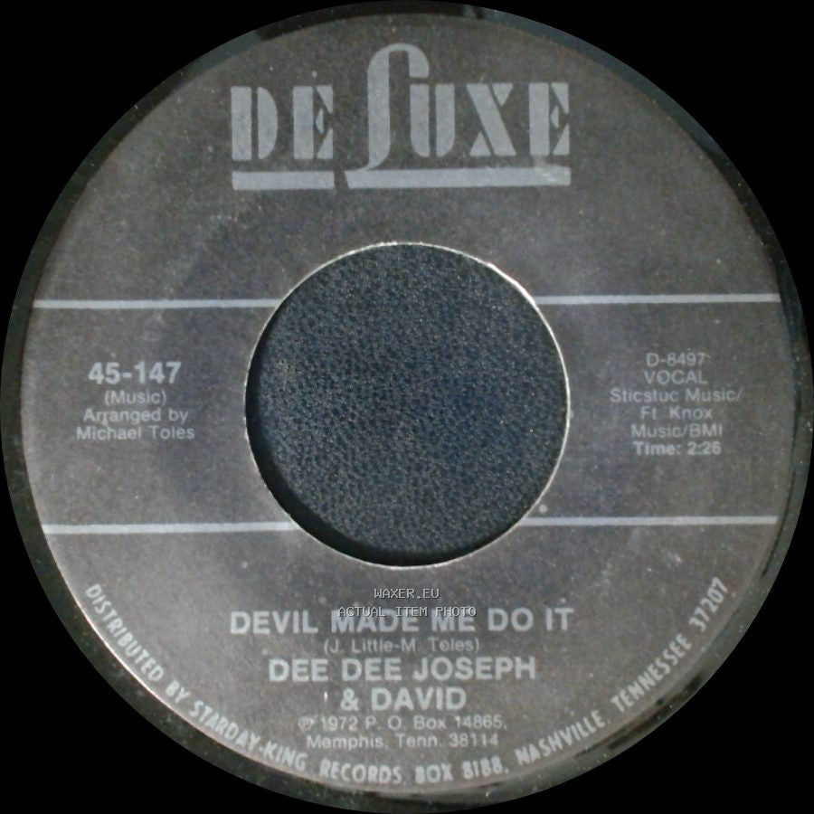 Dee Dee Joseph & David - Devil Made Me Do It / City Called Loneliville side A