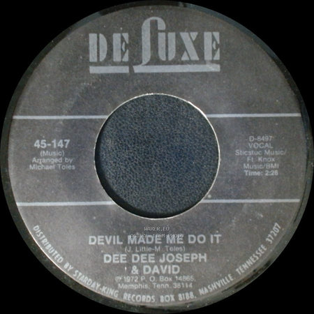 Dee Dee Joseph & David - Devil Made Me Do It / City Called Loneliville side A