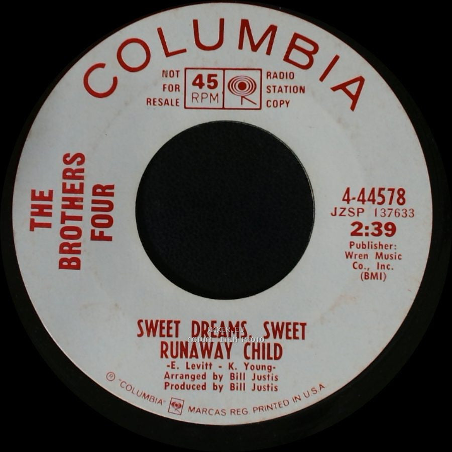 The Brothers Four - I'm Falling Down / Sweet Dreams, Sweet Runaway Child side B