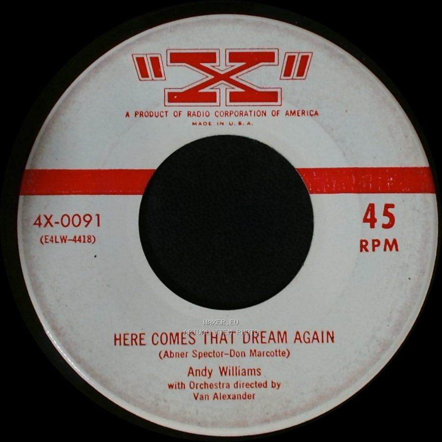 Andy Williams - Now I Know / Here Comes That Dream Again side B