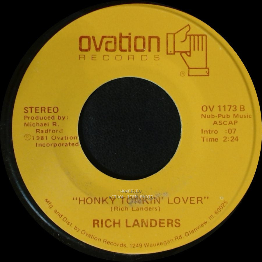Rich Landers - Honky Tonkin' Lover / Hold On side A
