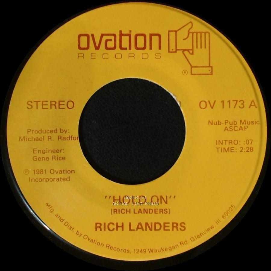 Rich Landers - Honky Tonkin' Lover / Hold On side B