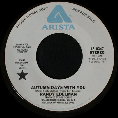 Randy Edelman - Autumn Days With You / Autumn Days With You side B