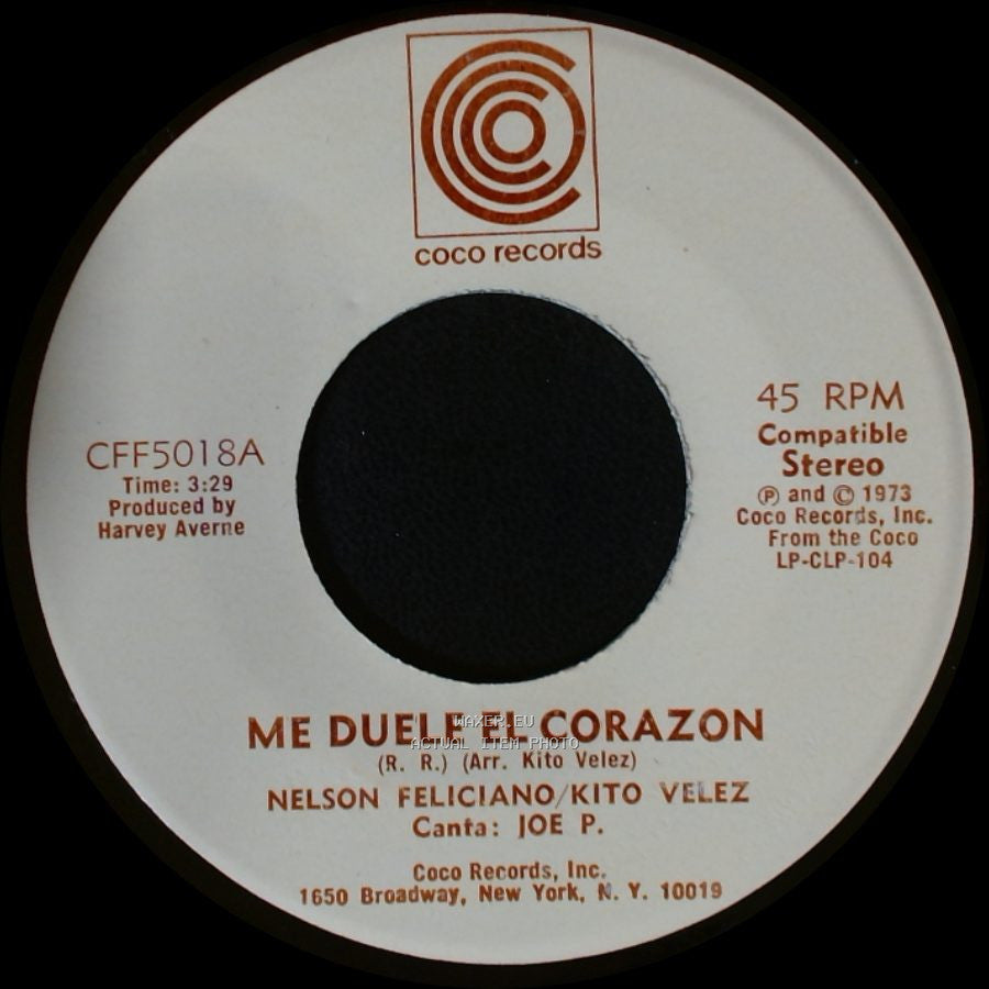 Nelson Feliciano/Kito Velez - China / Me Duele El Corazon side B