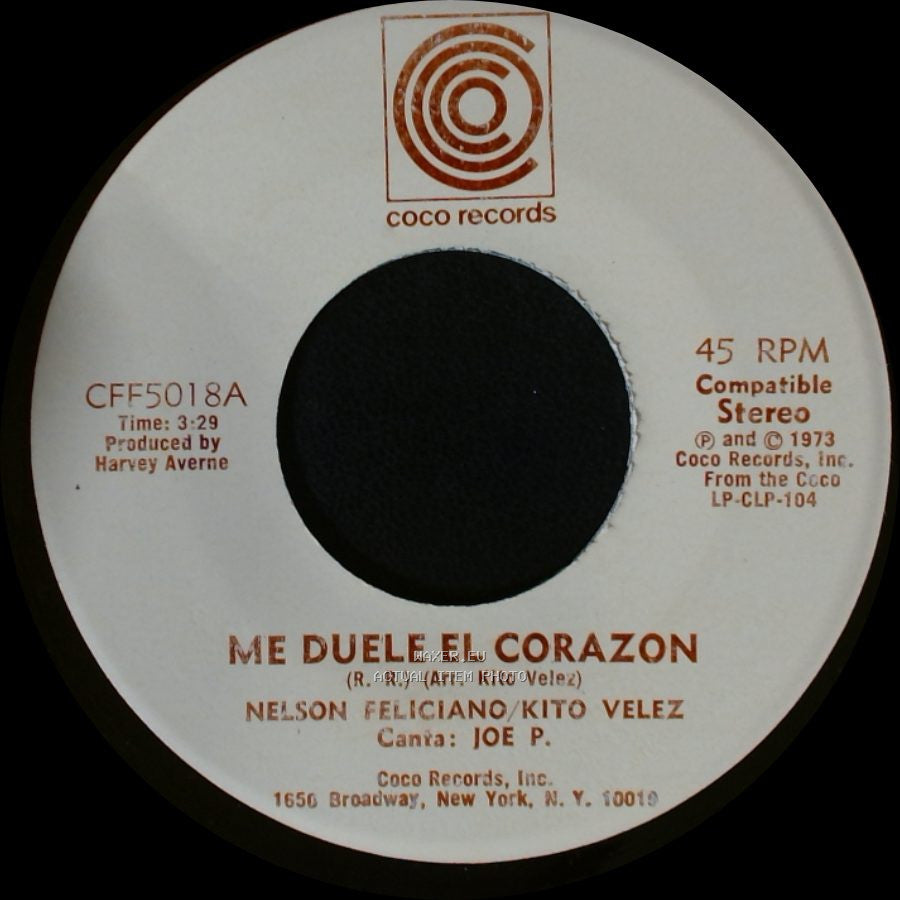 Nelson Feliciano/Kito Velez - China / Me Duele El Corazon side B