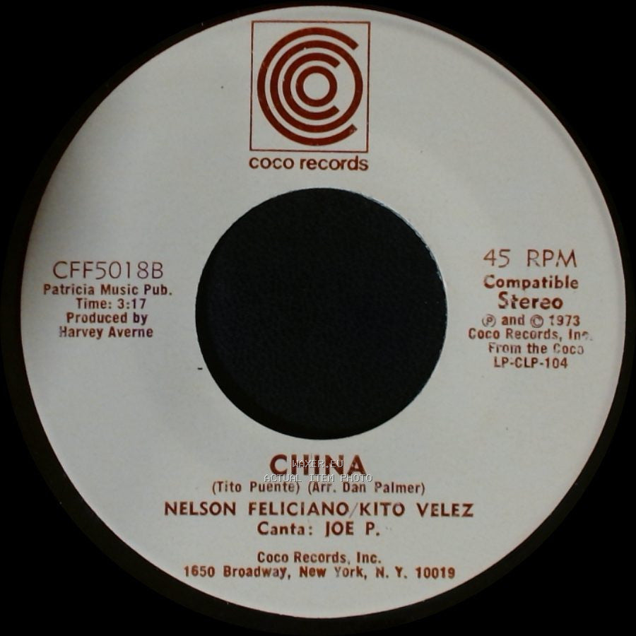 Nelson Feliciano/Kito Velez - China / Me Duele El Corazon side A