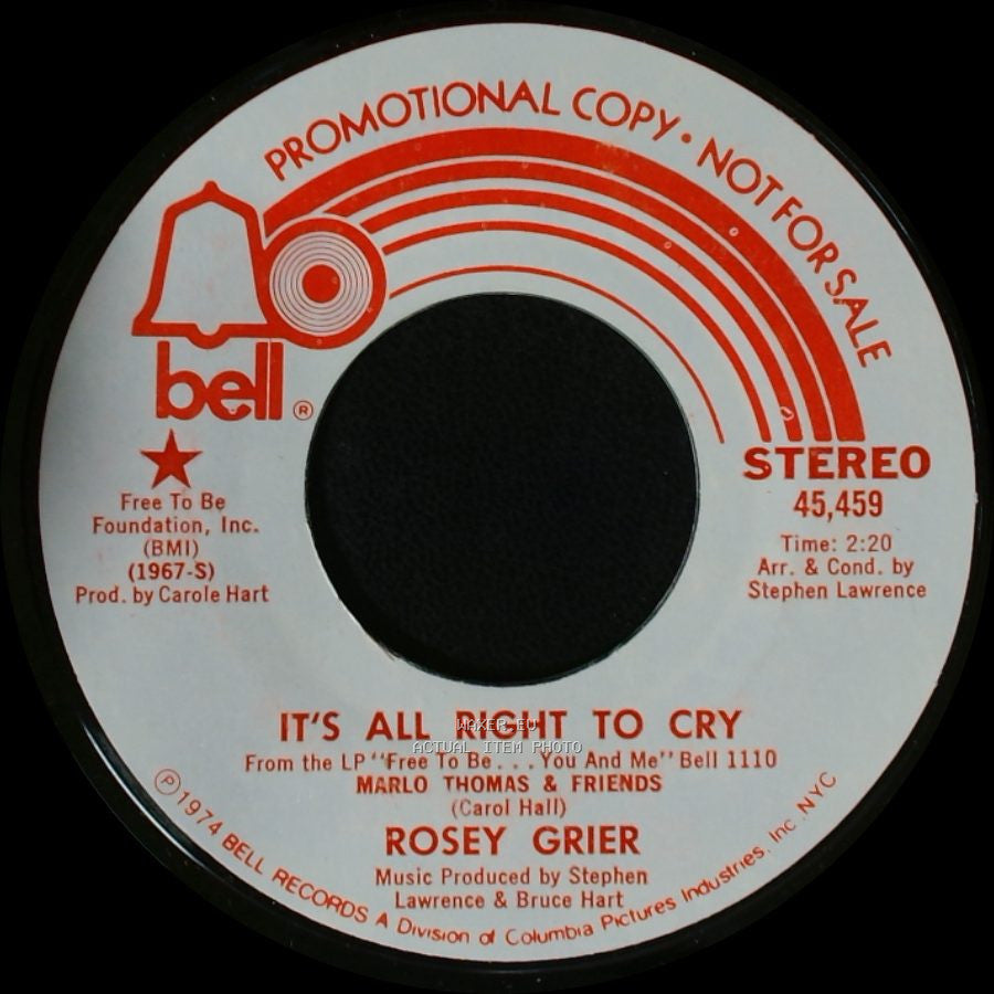 Rosey Grier - It's All Right To Cry / It's All Right To Cry side A