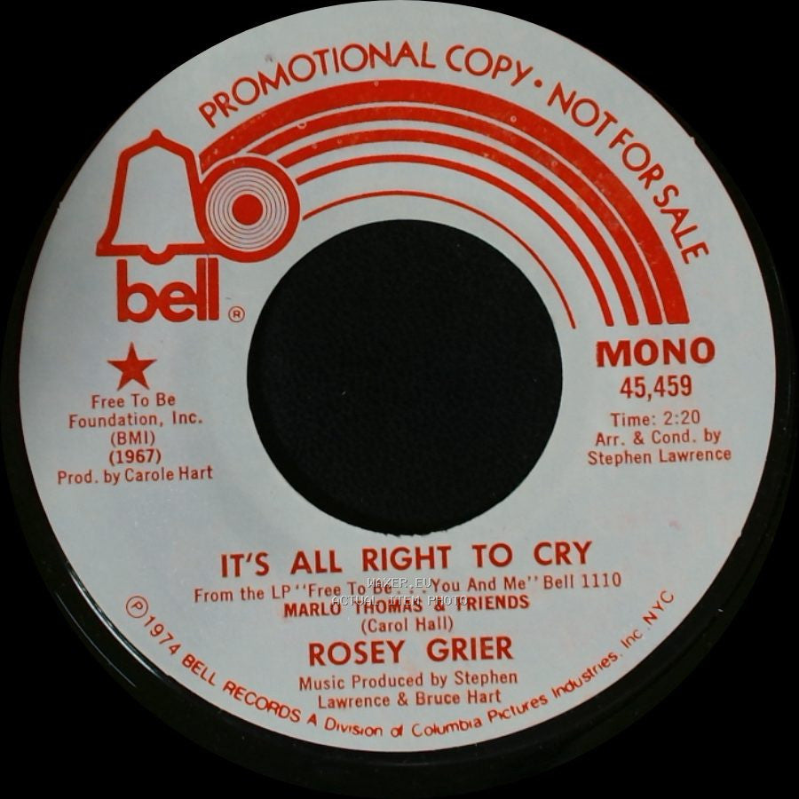 Rosey Grier - It's All Right To Cry / It's All Right To Cry side B