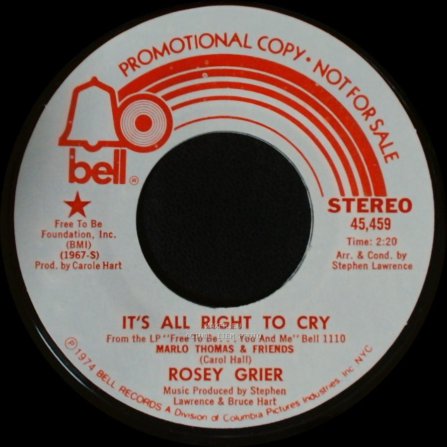 Rosey Grier - It's All Right To Cry / It's All Right To Cry side A