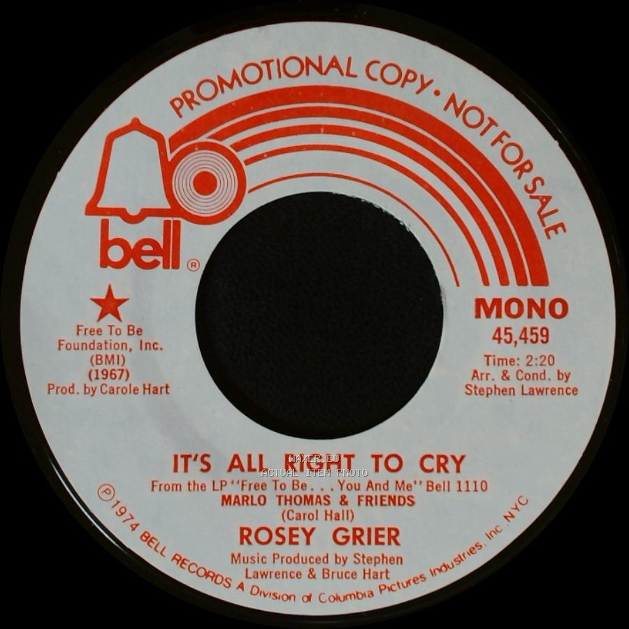 Rosey Grier - It's All Right To Cry / It's All Right To Cry side B