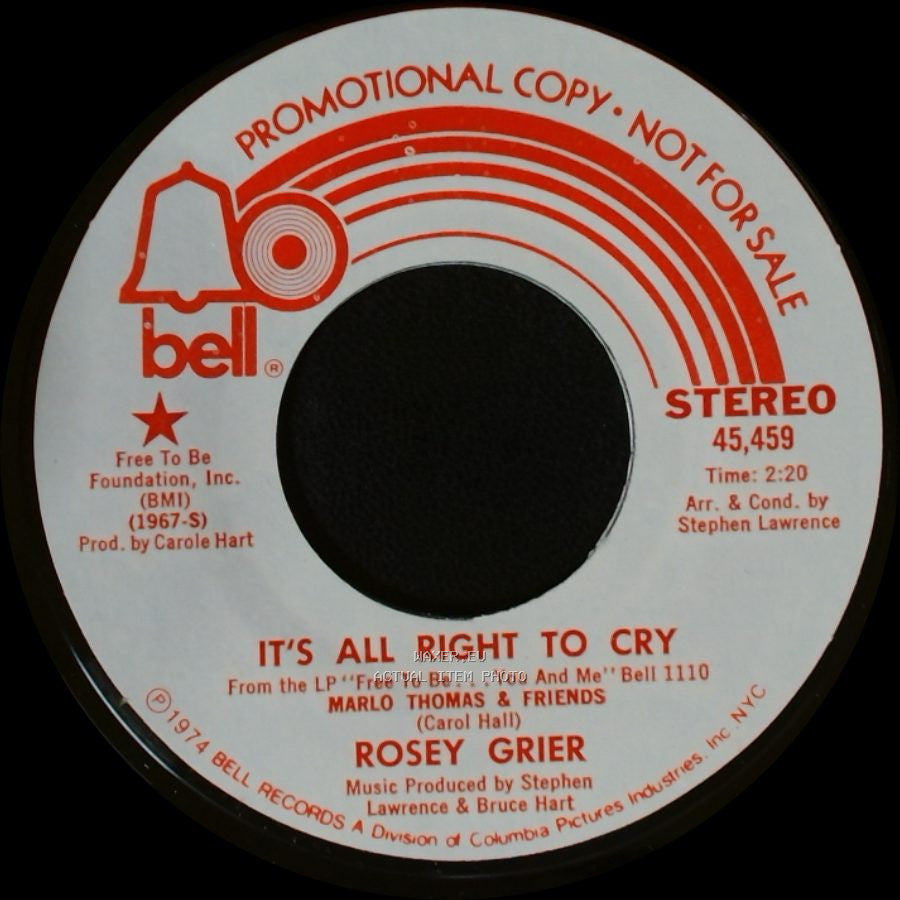 Rosey Grier - It's All Right To Cry / It's All Right To Cry side A