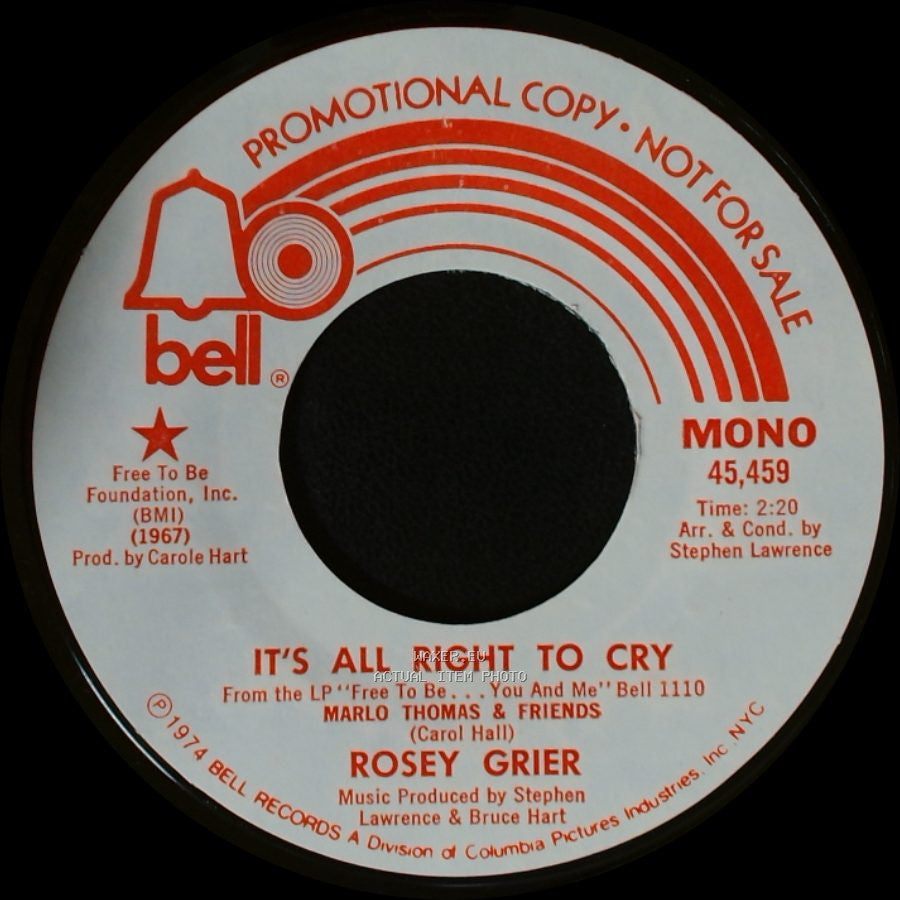 Rosey Grier - It's All Right To Cry / It's All Right To Cry side B