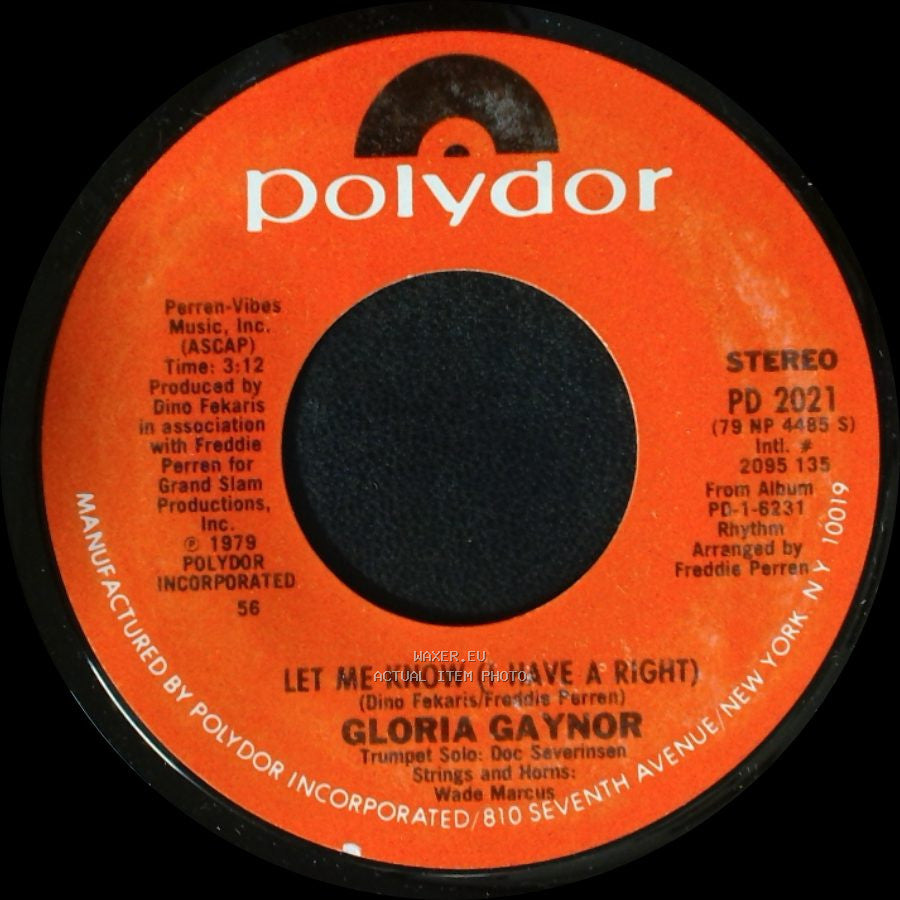 Gloria Gaynor - Let Me Know (I Have A Right) / One Number One side A