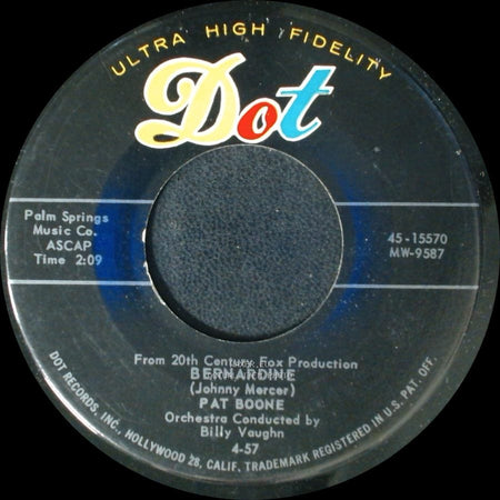 Pat Boone - Love Letters In The Sand / Bernardine side B