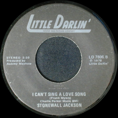 Stonewall Jackson - My Favorite Sin / I Can't Sing A Love Song side B