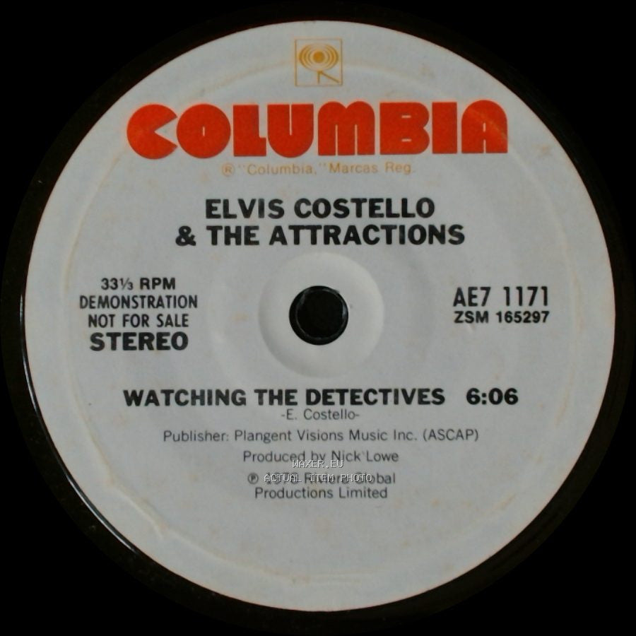 Elvis Costello & The Attractions - Watching The Detectives / Unknown Title B side A