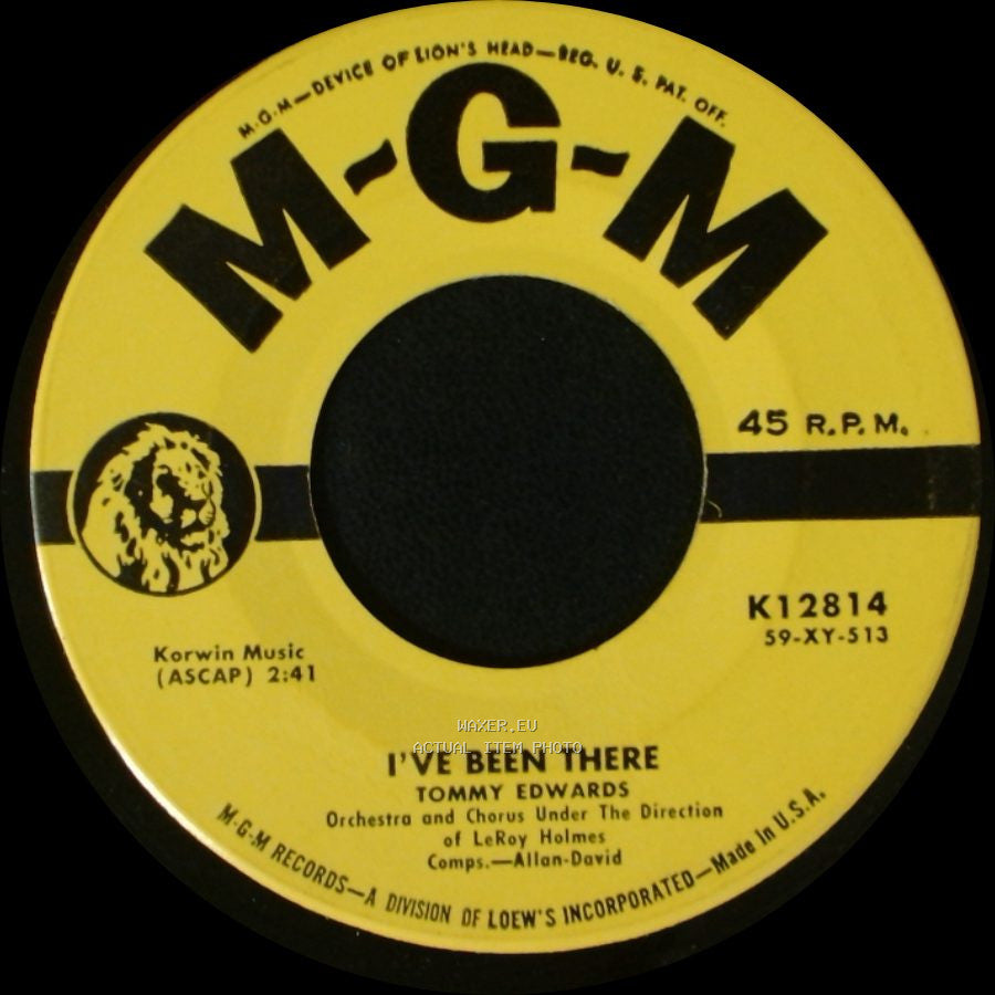 Tommy Edwards - I Looked At Heaven / I've Been There side B