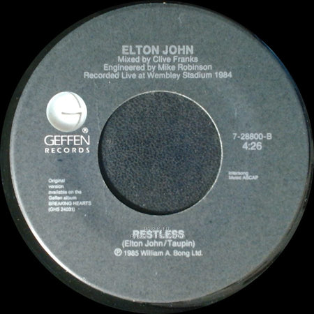 Elton John - Nikita / Restless side B