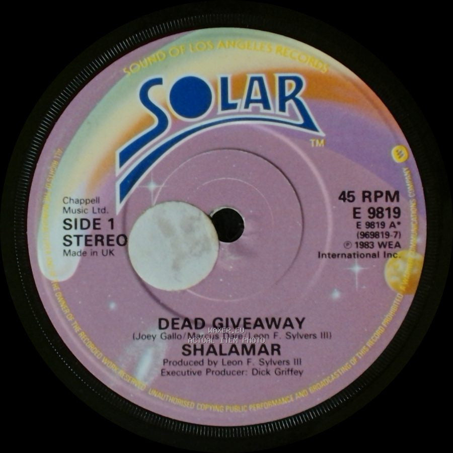 Shalamar - Dead Giveaway / I Don't Wanna Be The Last To Know side A