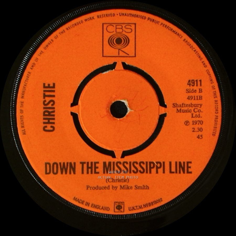 Christie - Yellow River / Down The Mississippi Line side B