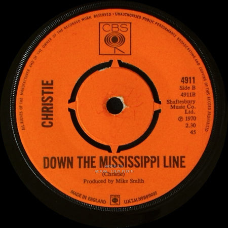 Christie - Yellow River / Down The Mississippi Line side B