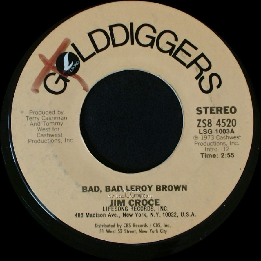Jim Croce - Bad, Bad Leroy Brown / I'll Have To Say I Love You In A Song side A
