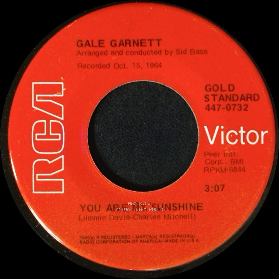Gale Garnett - You Are My Sunshine / We'll Sing In The Sunshine side A