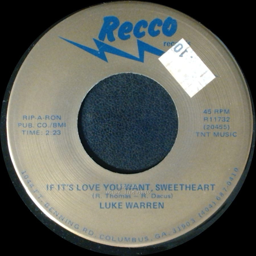 Luke Warren - If It's Love You Want, Sweetheart / Blue Lights, Blue Love, Blue Champagne side A