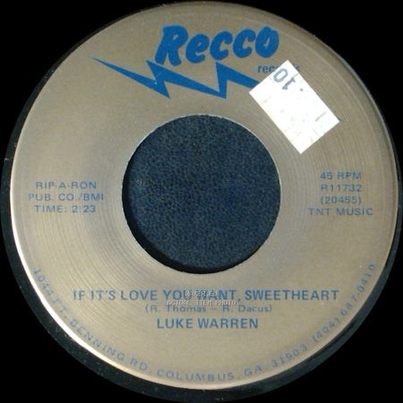 Luke Warren - If It's Love You Want, Sweetheart / Blue Lights, Blue Love, Blue Champagne side A