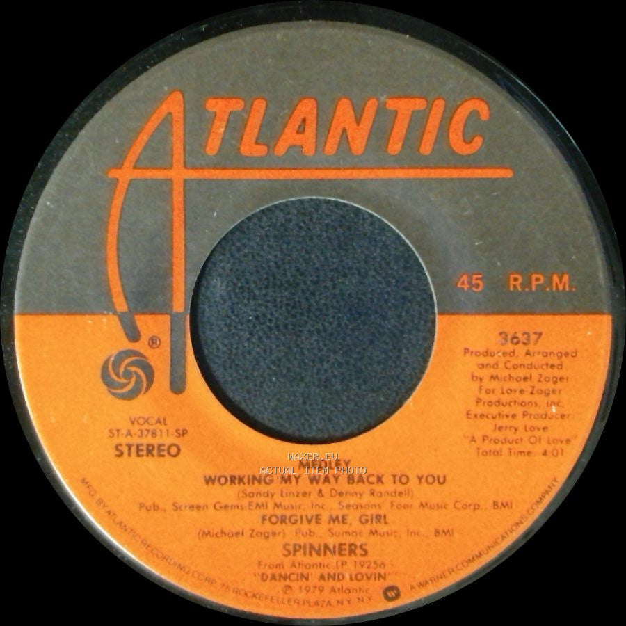 Spinners - Disco Ride / Medley (Working My Way Back To You / Forgive Me, Girl) side B