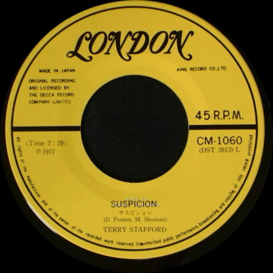Jerry Wallace / Terry Stafford - In The Misty Moonlight / Suspicion side B