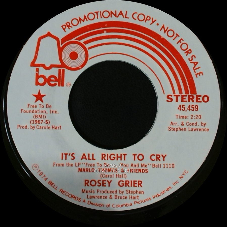 Rosey Grier - It's All Right To Cry / It's All Right To Cry side B