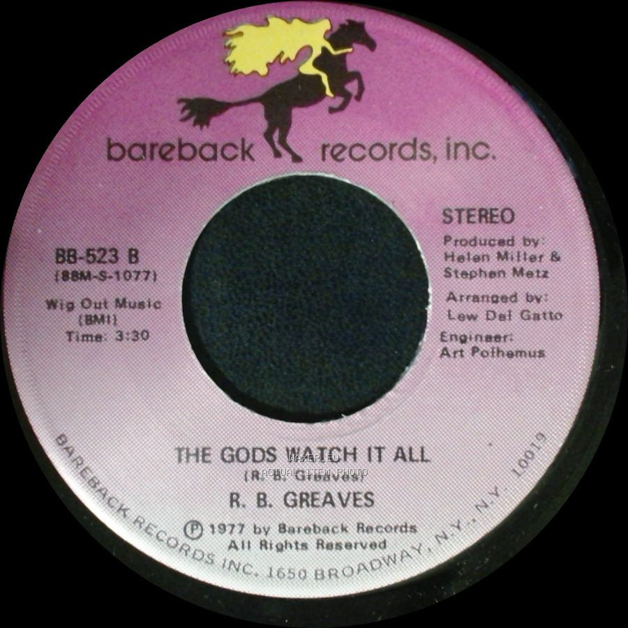 R. B. Greaves - Who's Watching The Baby (Margie) / The Gods Watch It All side B