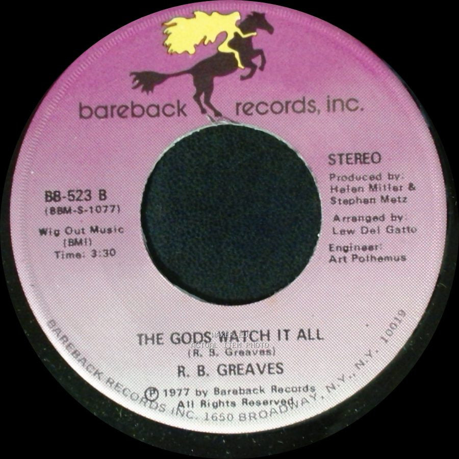 R. B. Greaves - Who's Watching The Baby (Margie) / The Gods Watch It All side B