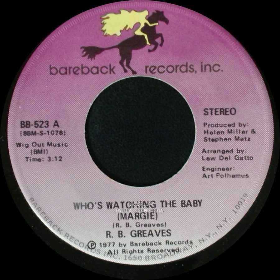 R. B. Greaves - Who's Watching The Baby (Margie) / The Gods Watch It All side B