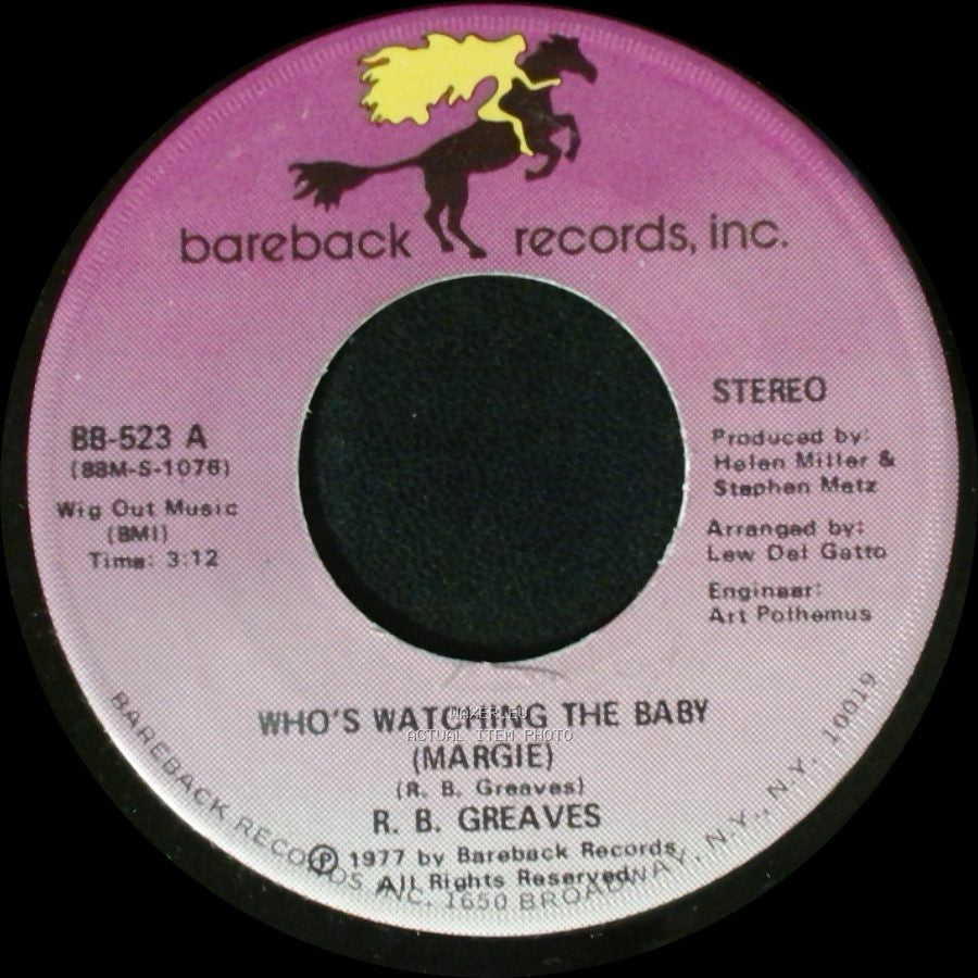 R. B. Greaves - Who's Watching The Baby (Margie) / The Gods Watch It All side A