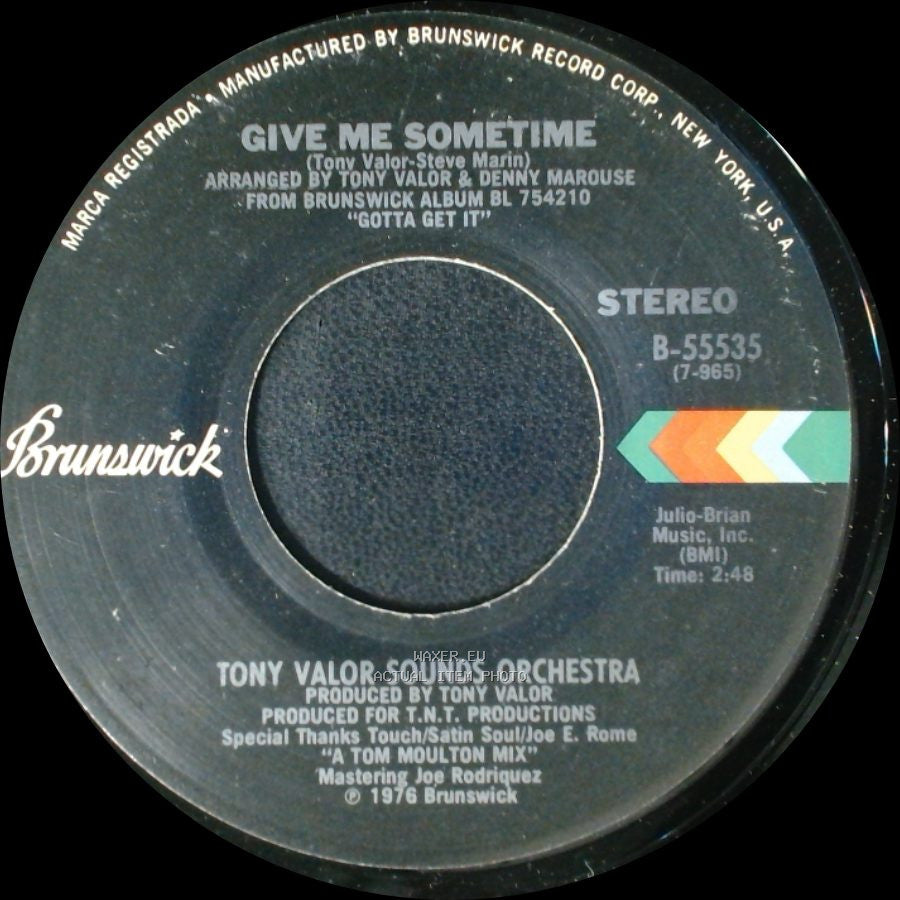 Tony Valor Sounds Orchestra - Gotta Get It / Give Me Sometime side B