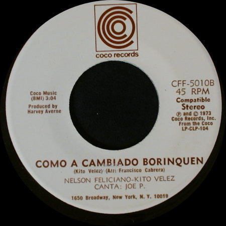 Nelson Feliciano-Kito Velez - Como A Cambiado Borinquen / Luz Del Cielo side A