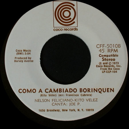 Nelson Feliciano-Kito Velez - Como A Cambiado Borinquen / Luz Del Cielo side B