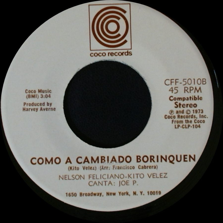 Nelson Feliciano-Kito Velez - Como A Cambiado Borinquen / Luz Del Cielo side B
