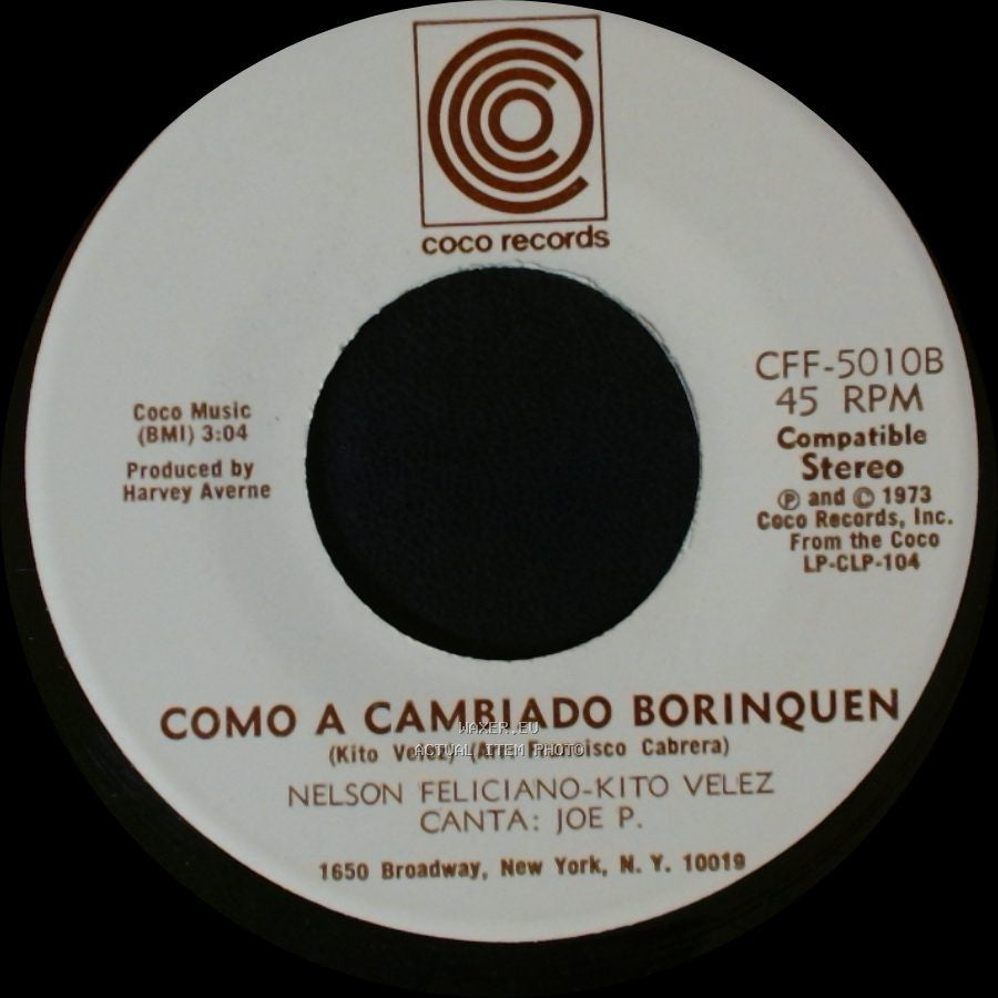 Nelson Feliciano-Kito Velez - Como A Cambiado Borinquen / Luz Del Cielo side A
