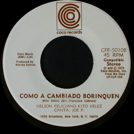 Nelson Feliciano-Kito Velez - Como A Cambiado Borinquen / Luz Del Cielo side B