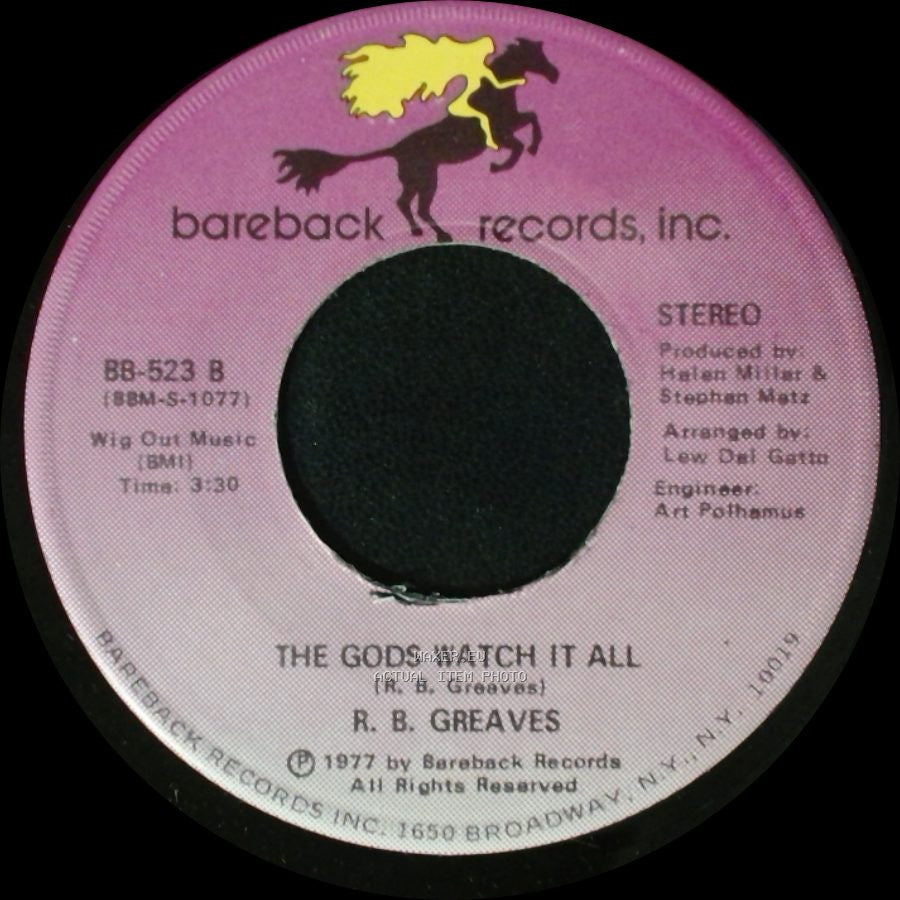 R. B. Greaves - Who's Watching The Baby (Margie) / The Gods Watch It All side B