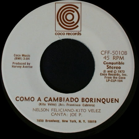 Nelson Feliciano-Kito Velez - Como A Cambiado Borinquen / Luz Del Cielo side B