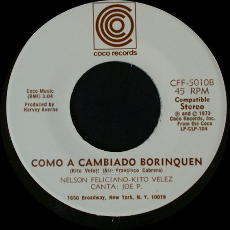 Nelson Feliciano-Kito Velez - Como A Cambiado Borinquen / Luz Del Cielo side B