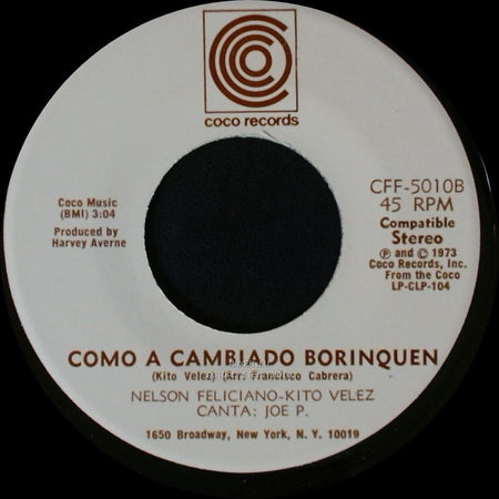 Nelson Feliciano-Kito Velez - Como A Cambiado Borinquen / Luz Del Cielo side B