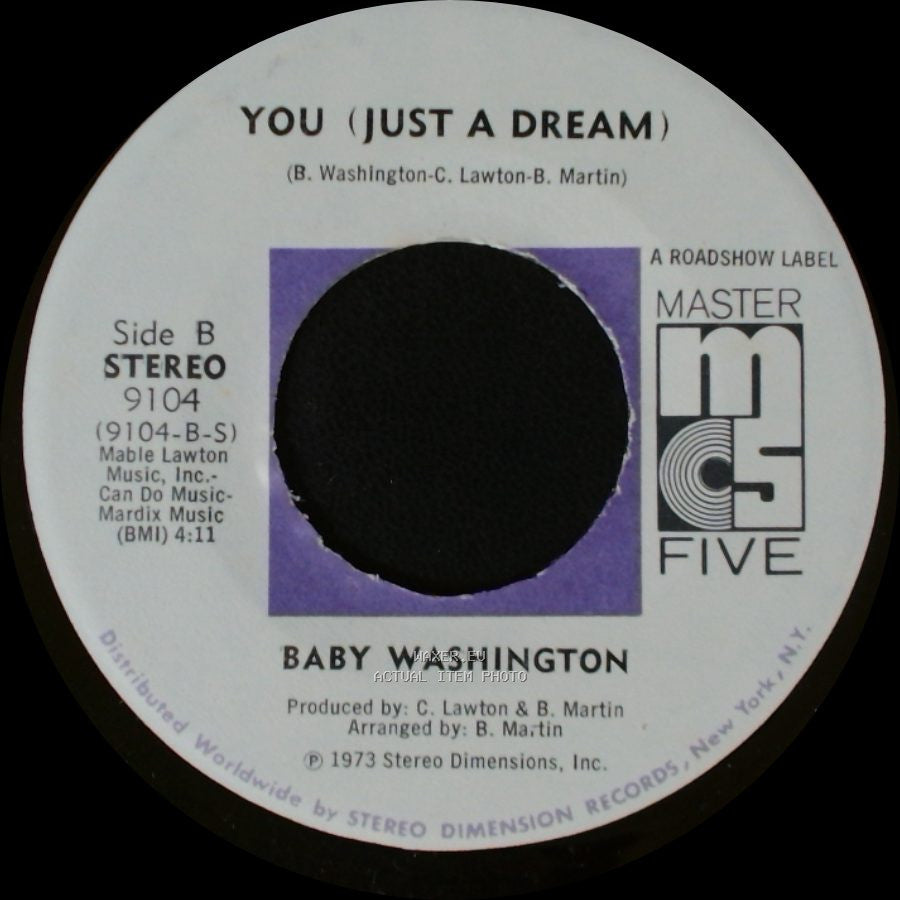 Baby Washington - Just Can't Get You Out Of My Mind / You (Just A Dream) side B