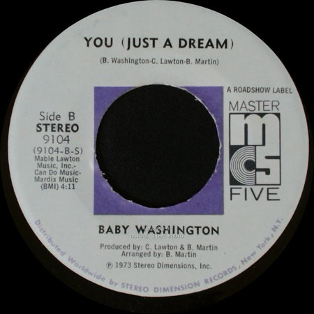 Baby Washington - Just Can't Get You Out Of My Mind / You (Just A Dream) side B