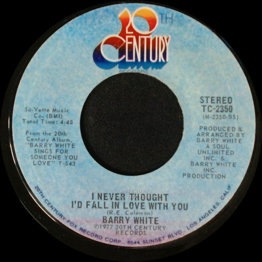 Barry White - I Never Thought I'd Fall In Love With You / It's Ecstasy When You Lay Down Next To Me side A
