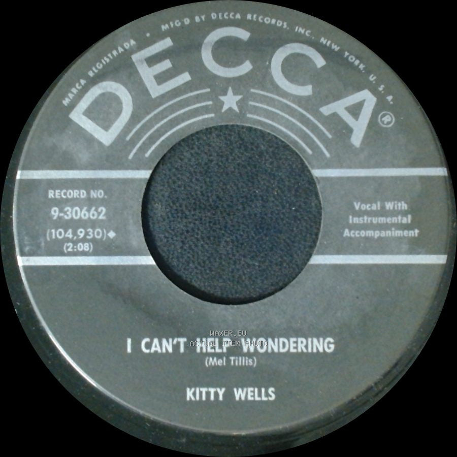 Kitty Wells - I Can't Help Wondering / Jealousy side A